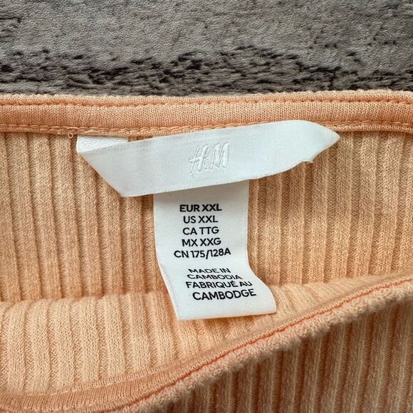 NWOT H&M Square Neck Ribbed Orange Crop Top | XXL - Picture 5 of 5